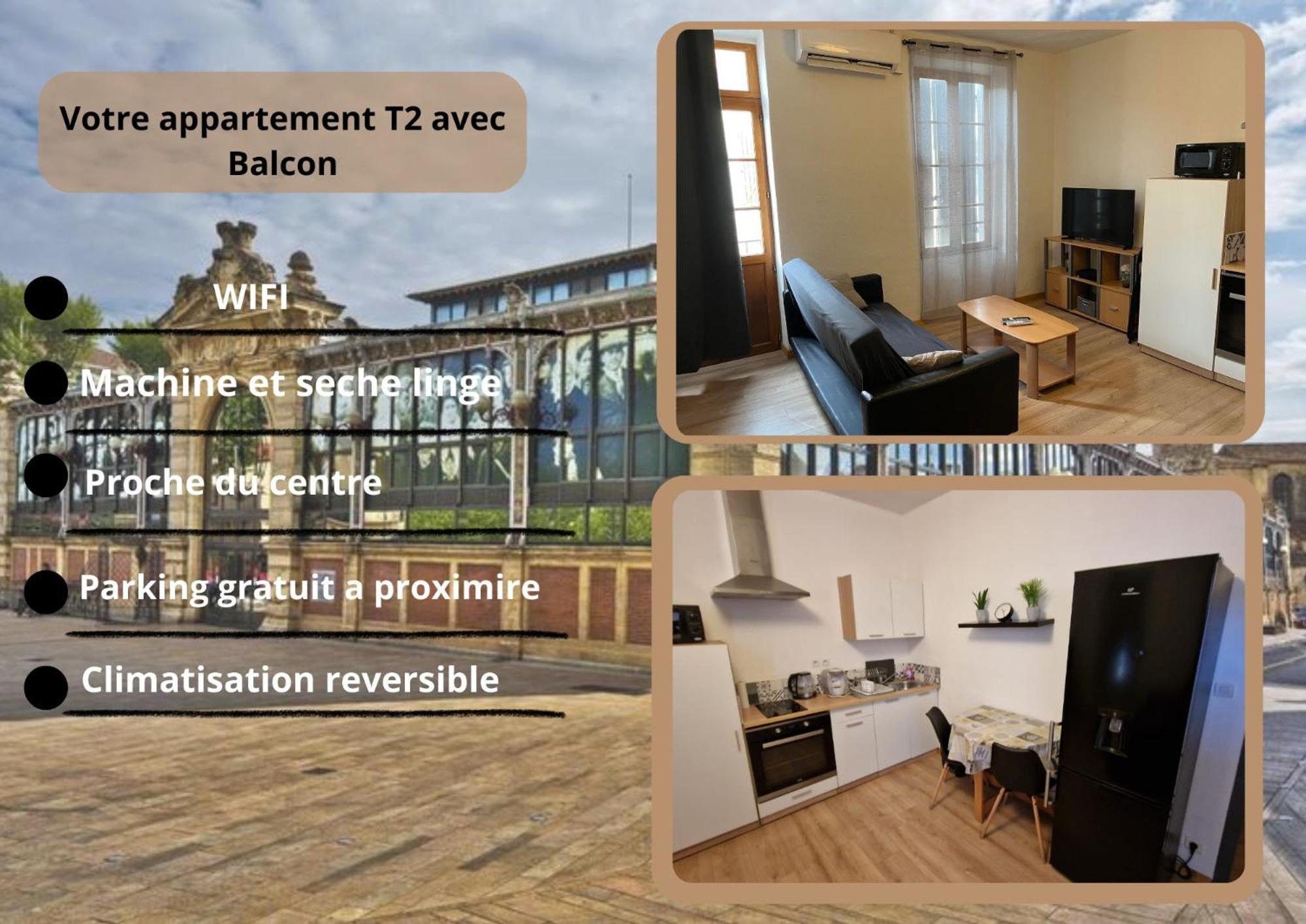 Appartement T2 Avec Balcon Proche Centre-Ville Narbona Esterno foto